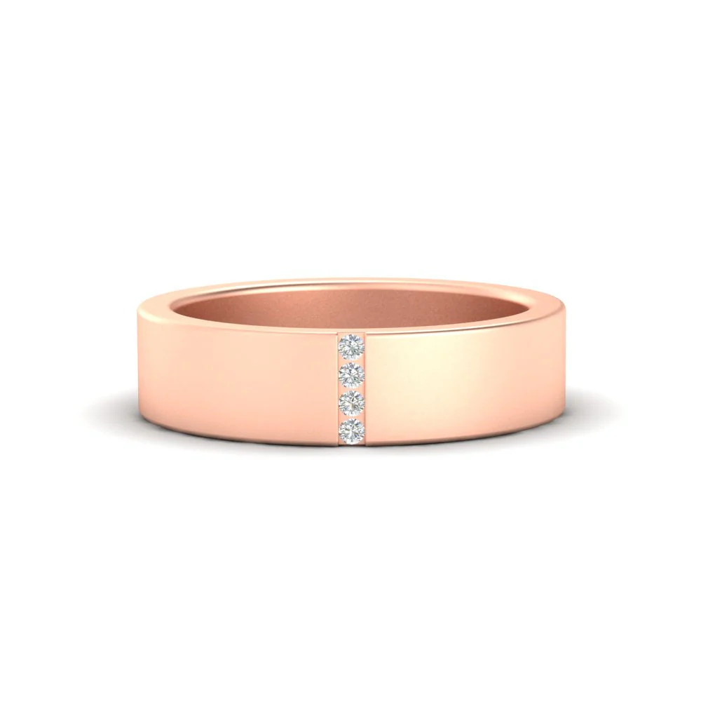 4 Stone Diamond Wedding Band - Image 5