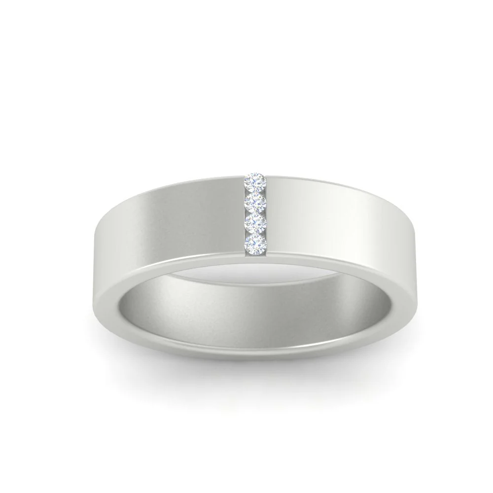 4 Stone Diamond Wedding Band - Image 6