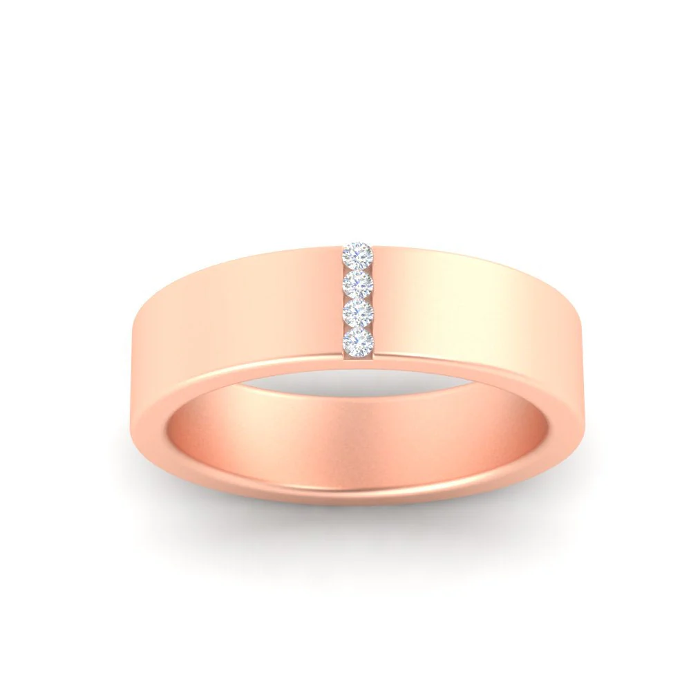 4 Stone Diamond Wedding Band - Image 8