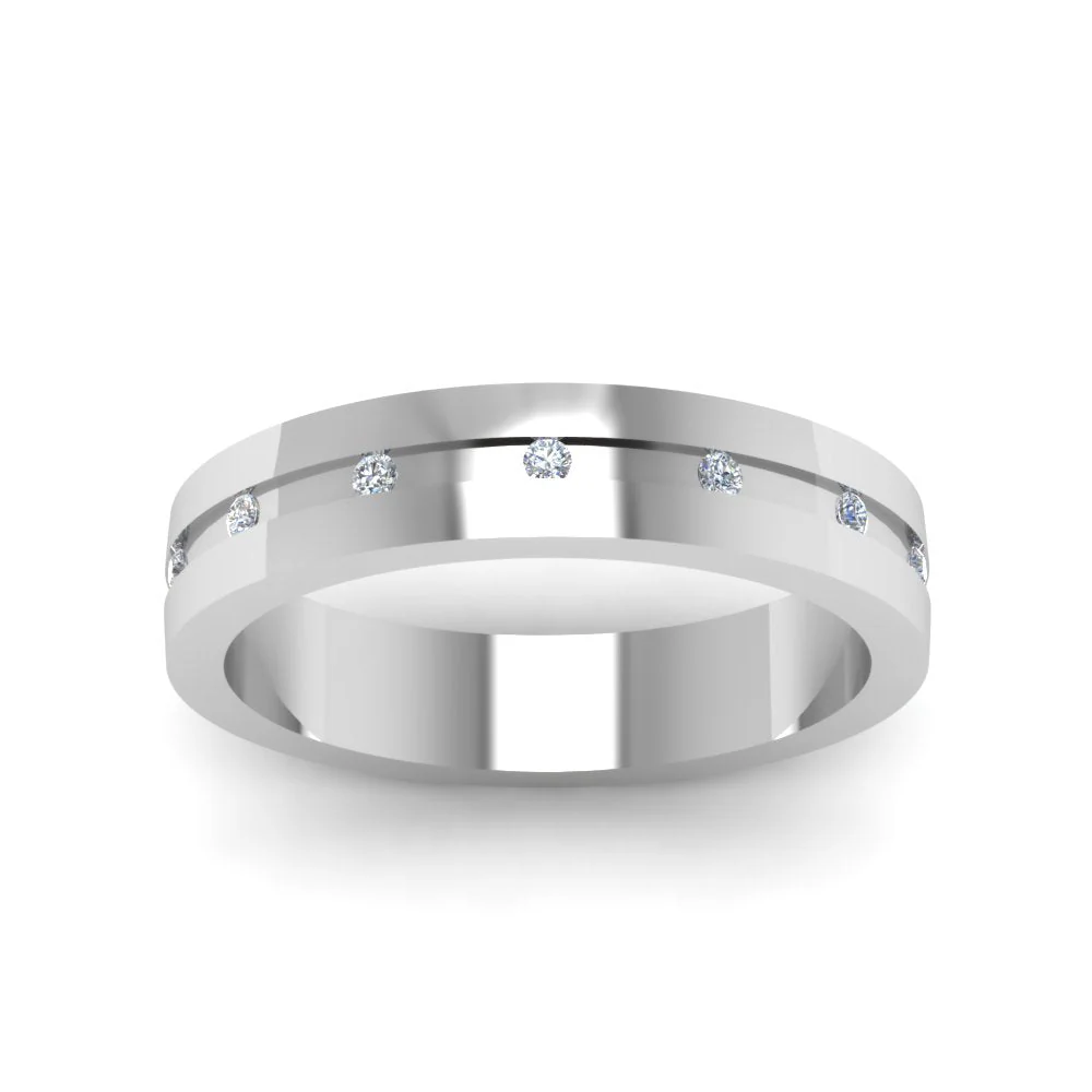 Flat Diamond | Wedding Band | 7 MM - Image 2