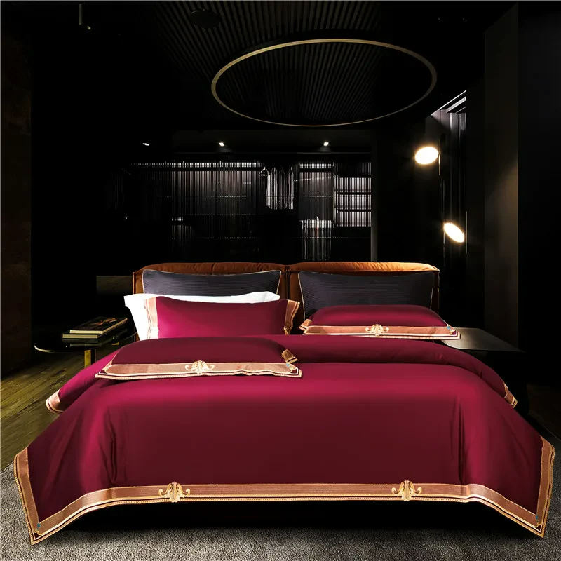 Anahi Embroidered Motif Border Egyptian Cotton Bedding Set | 3CARATS - Image 3