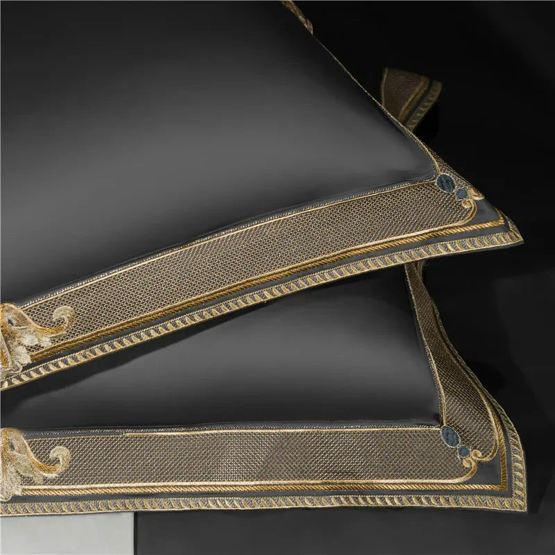 Anahi Embroidered Motif Border Egyptian Cotton Bedding Set | 3CARATS - Image 6
