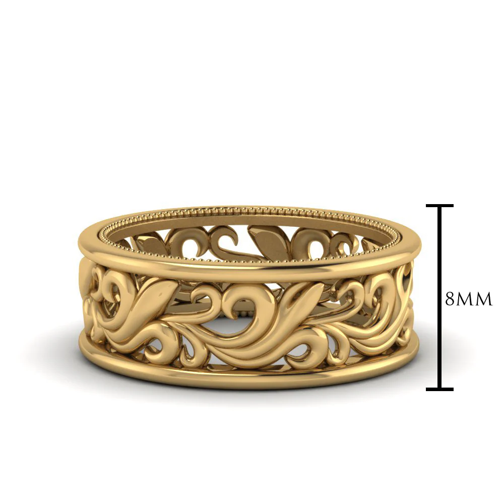 Antique Wide Filigree Band - Image 11