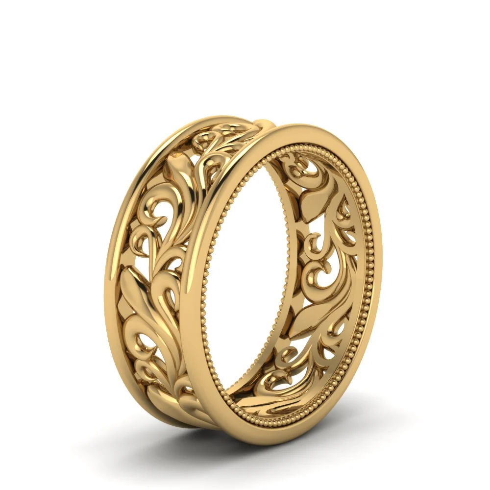 Antique Wide Filigree Band - Image 13