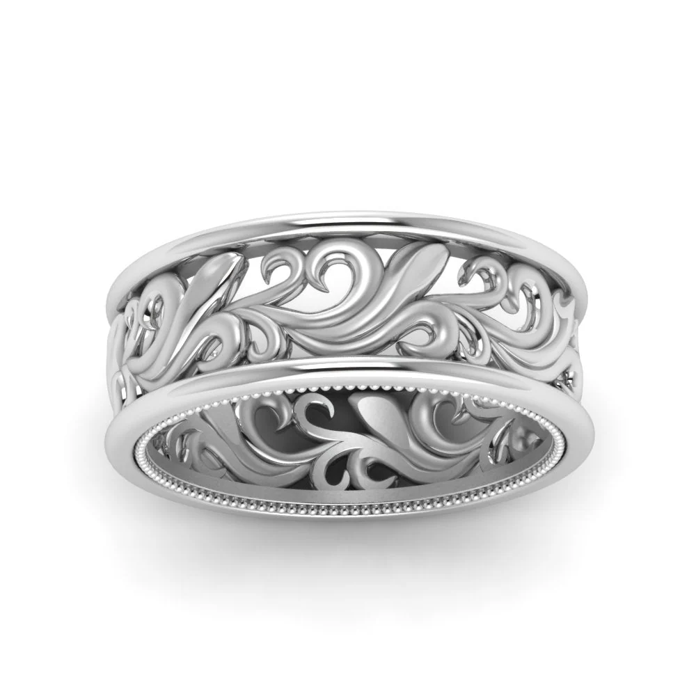 Antique Wide Filigree Band - Image 5