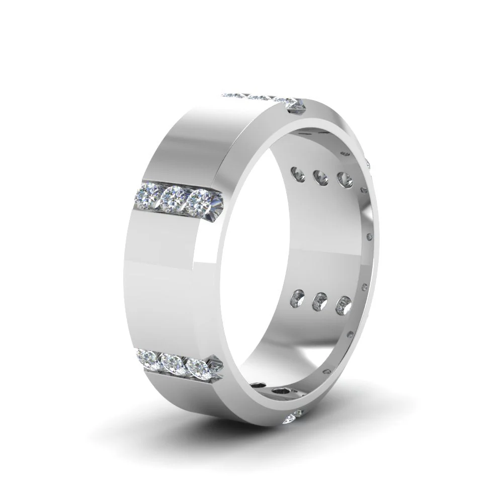 Channel Set 3 Stone | Anniversary Ring - Image 2