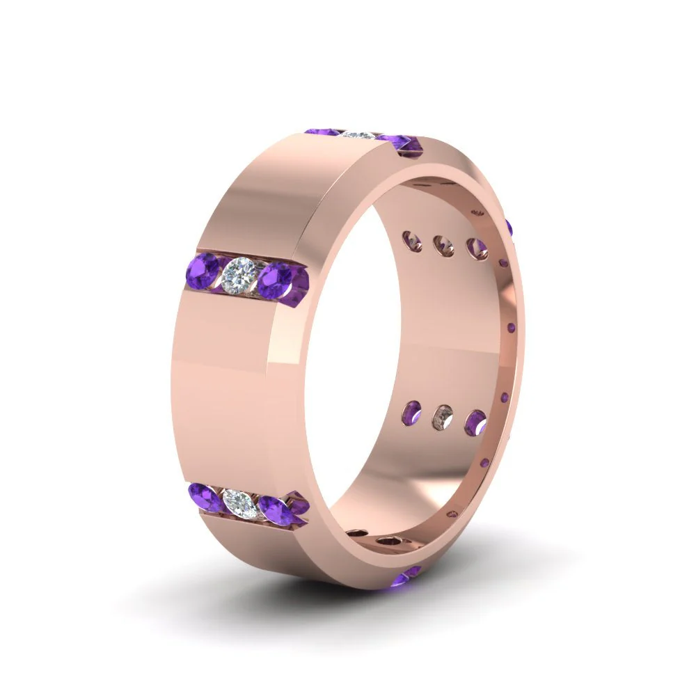 Channel Set 3 Stone | Anniversary Ring - Image 28