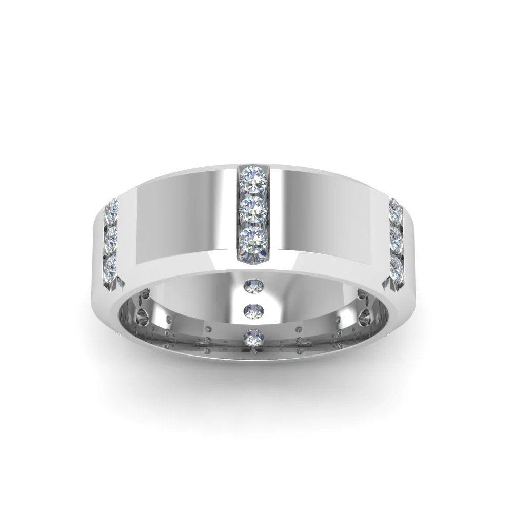 Channel Set 3 Stone | Anniversary Ring - Image 3