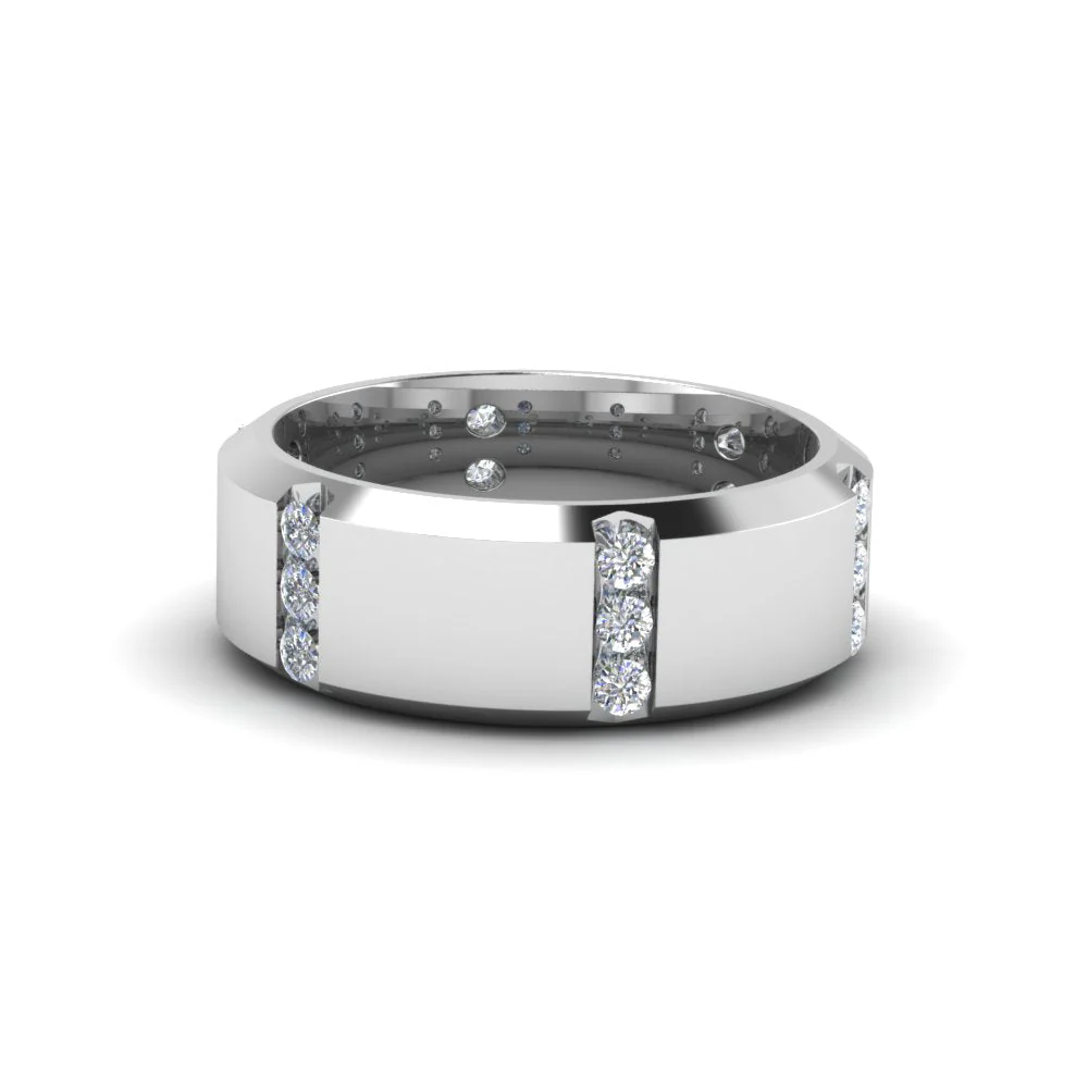 Channel Set 3 Stone | Anniversary Ring - Image 4