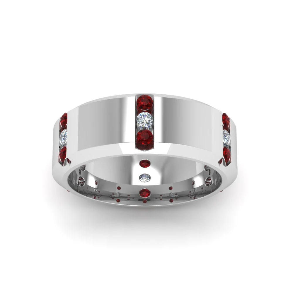 Channel Set 3 Stone | Anniversary Ring - Image 46