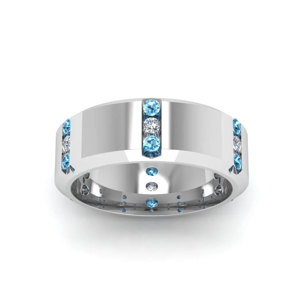 Channel Set 3 Stone | Anniversary Ring - Image 49