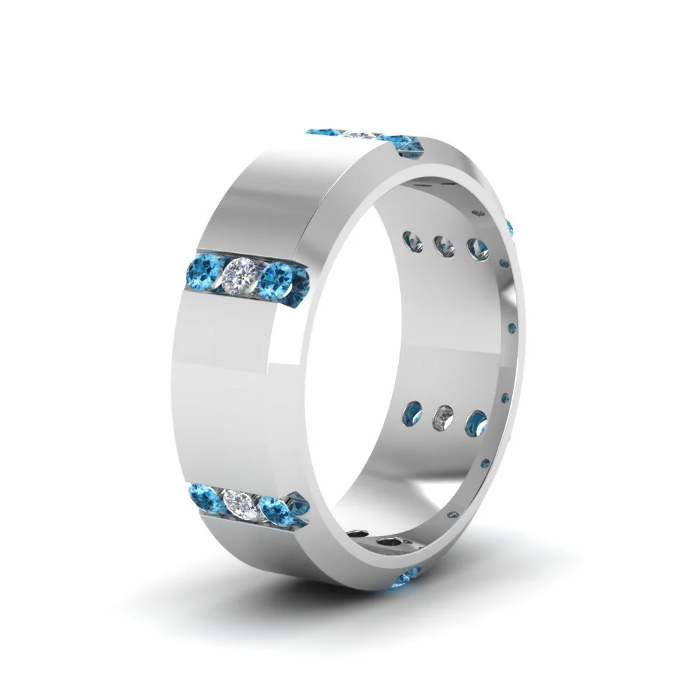 Channel Set 3 Stone | Anniversary Ring - Image 50