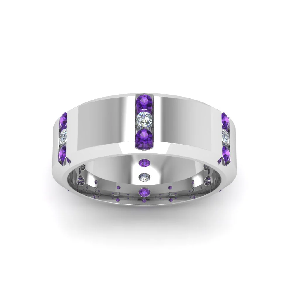 Channel Set 3 Stone | Anniversary Ring - Image 52