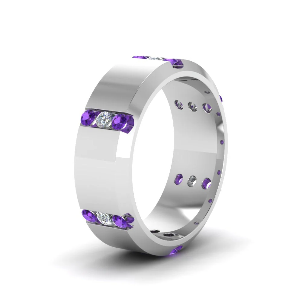 Channel Set 3 Stone | Anniversary Ring - Image 53