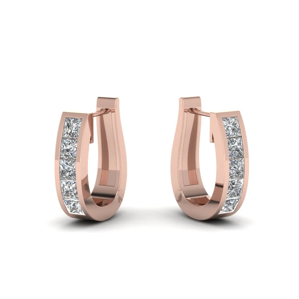 Channel Set Huggie Hoop Earring - Image 10