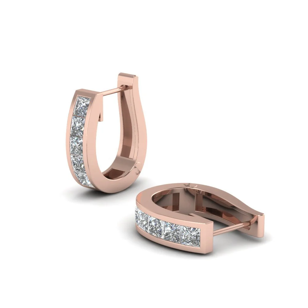 Channel Set Huggie Hoop Earring - Image 11