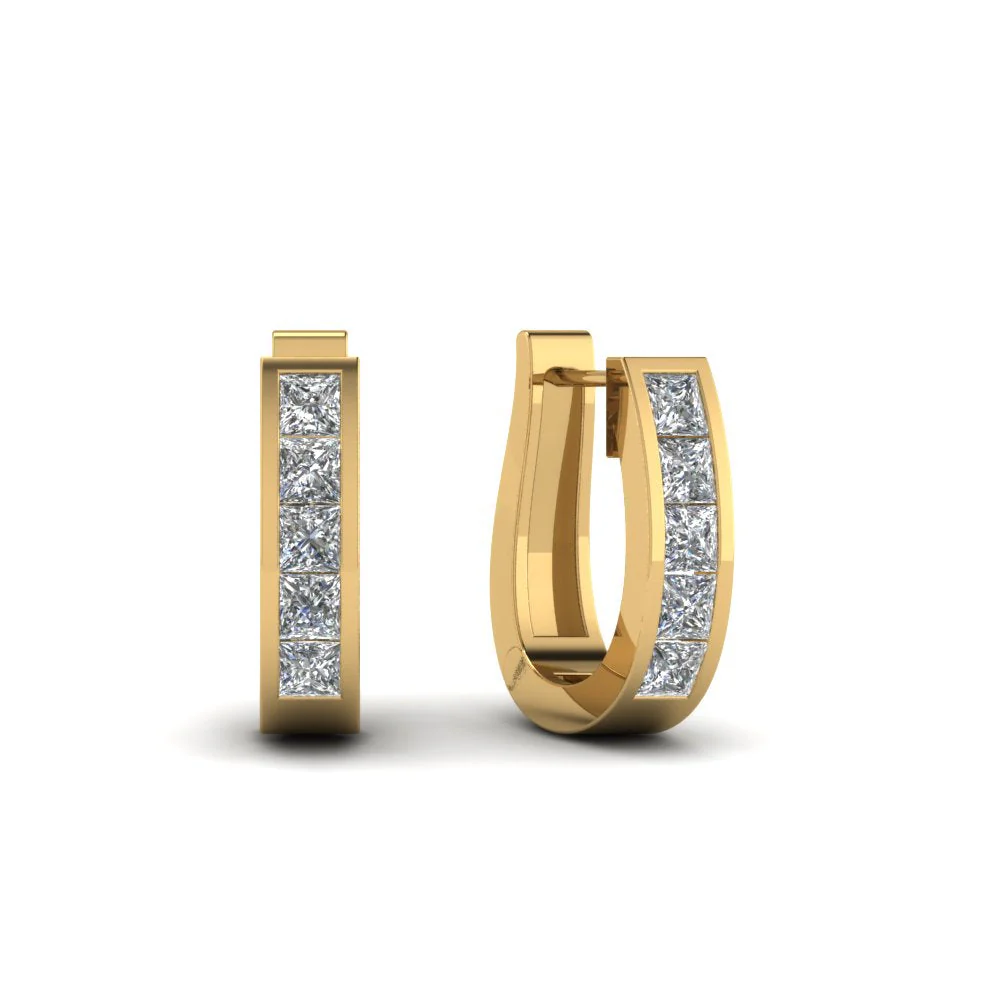 Channel Set Huggie Hoop Earring - Image 12