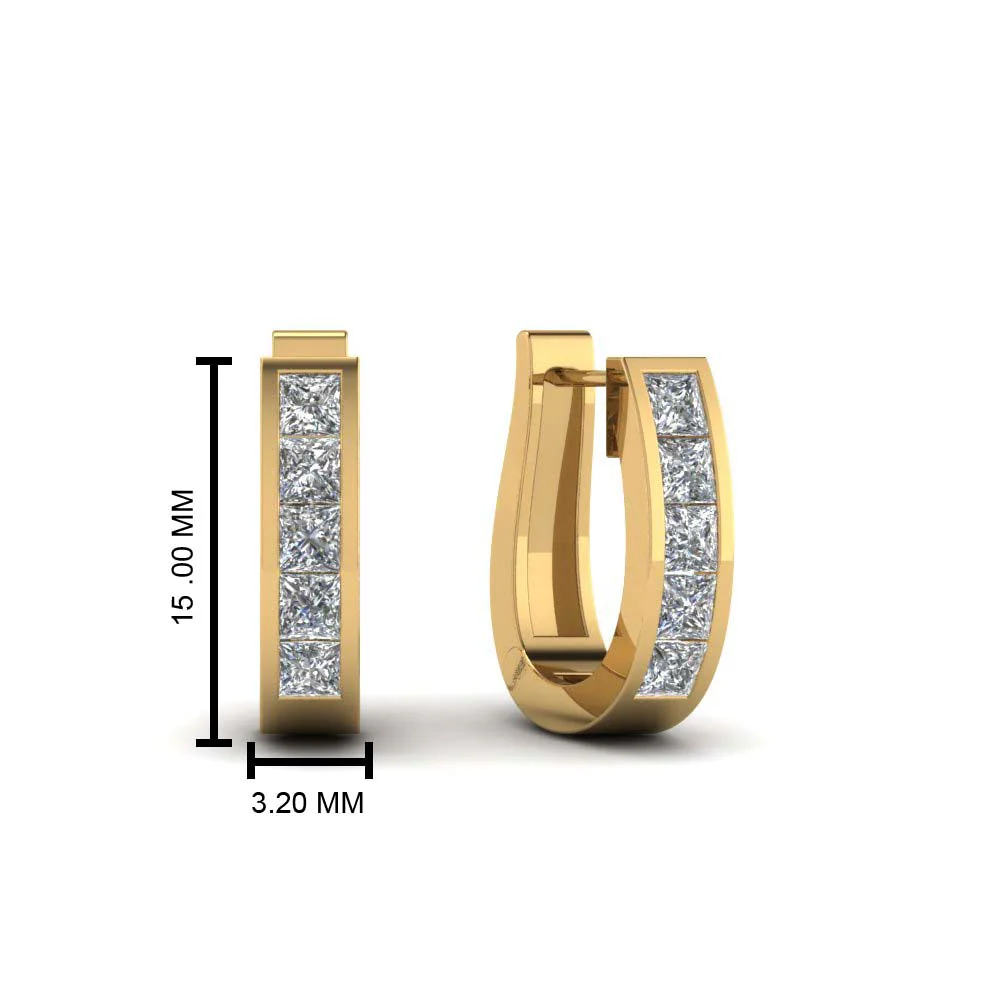 Channel Set Huggie Hoop Earring - Image 13