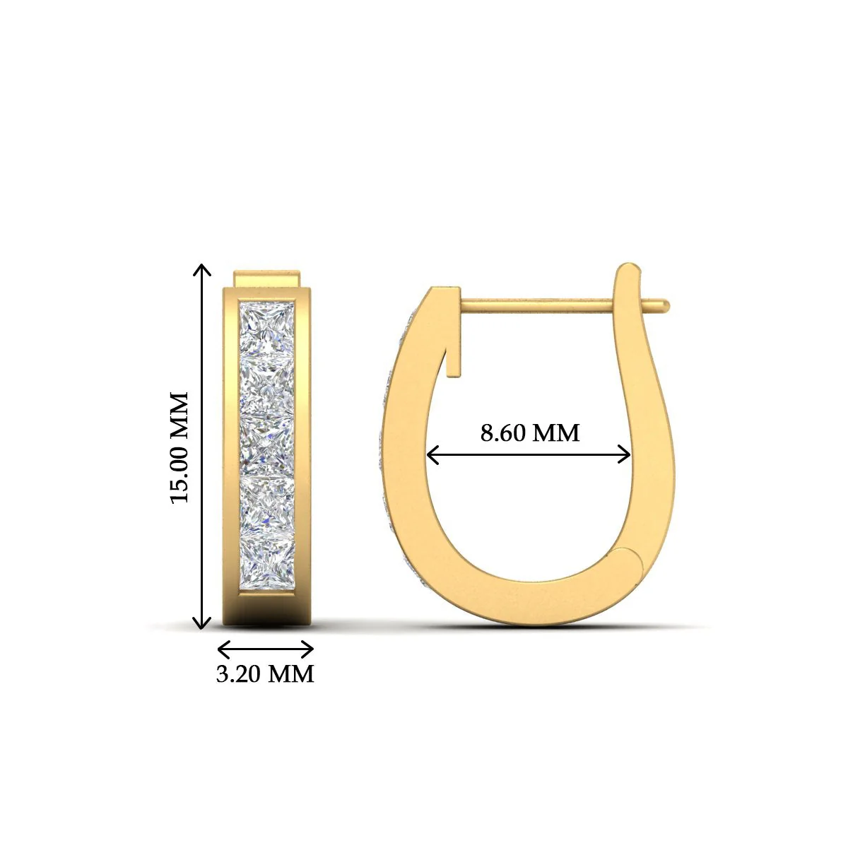 Channel Set Huggie Hoop Earring - Image 14