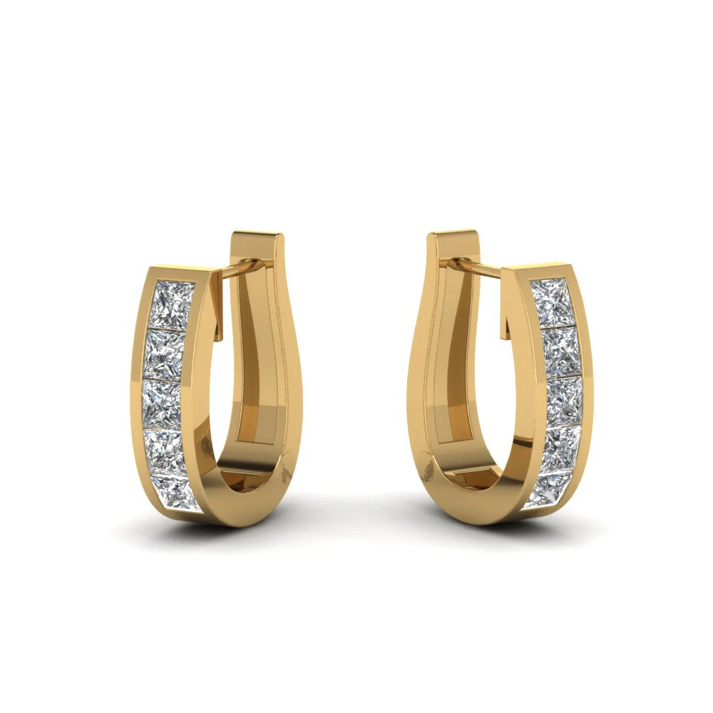 Channel Set Huggie Hoop Earring - Image 15