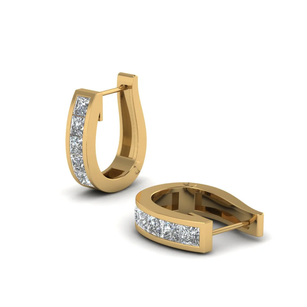 Channel Set Huggie Hoop Earring - Image 16