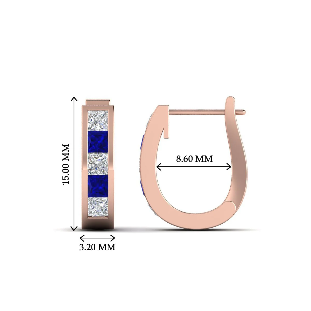 Channel Set Huggie Hoop Earring - Image 19