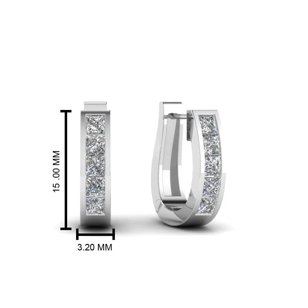 Channel Set Huggie Hoop Earring - Image 2