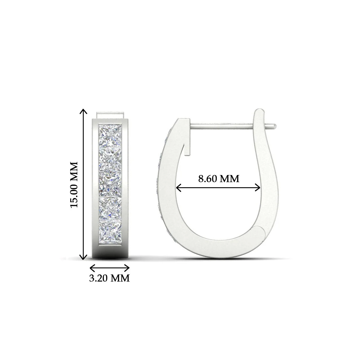 Channel Set Huggie Hoop Earring - Image 3