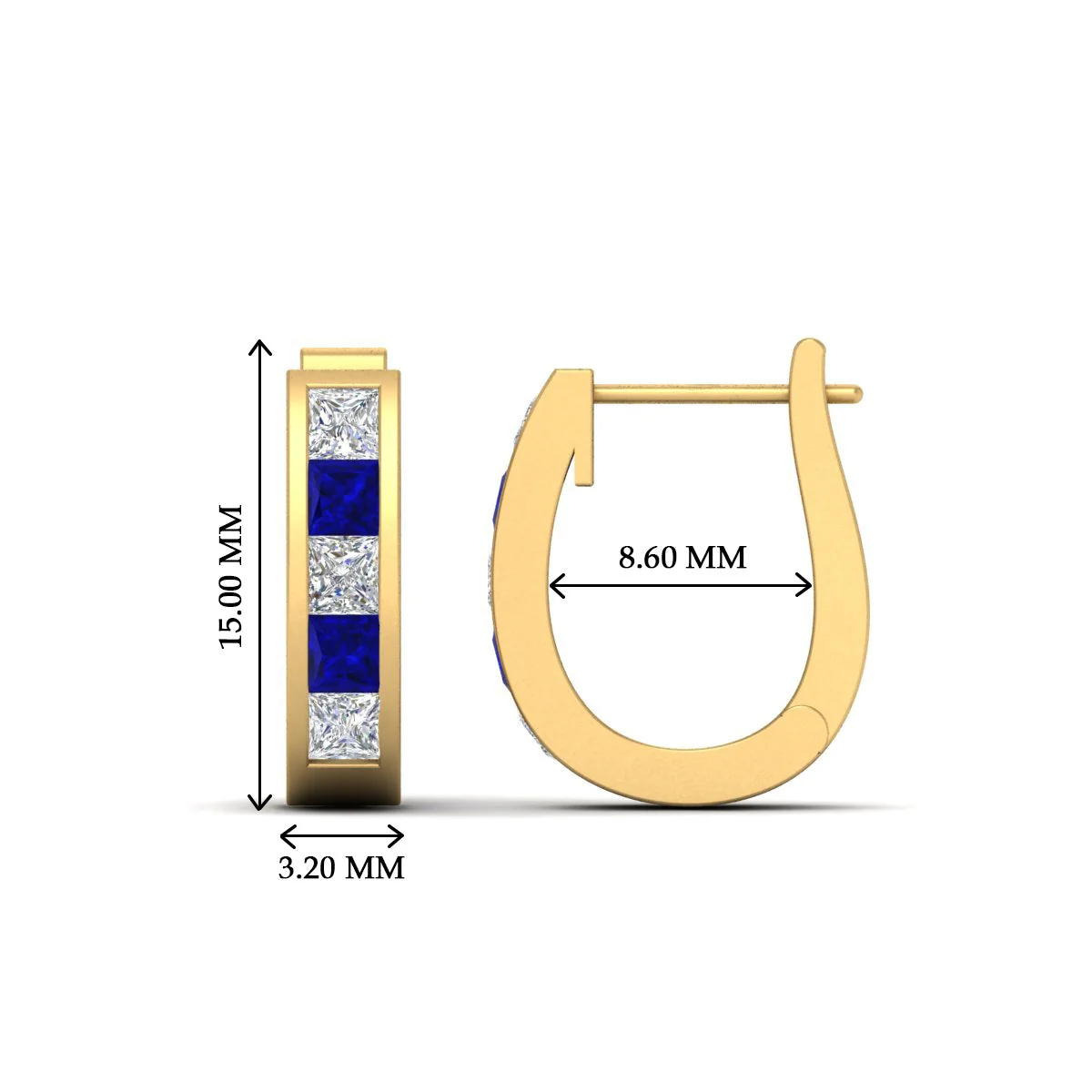 Channel Set Huggie Hoop Earring - Image 30
