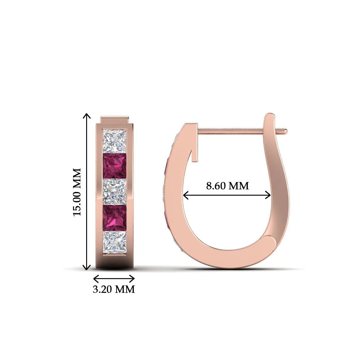 Channel Set Huggie Hoop Earring - Image 35