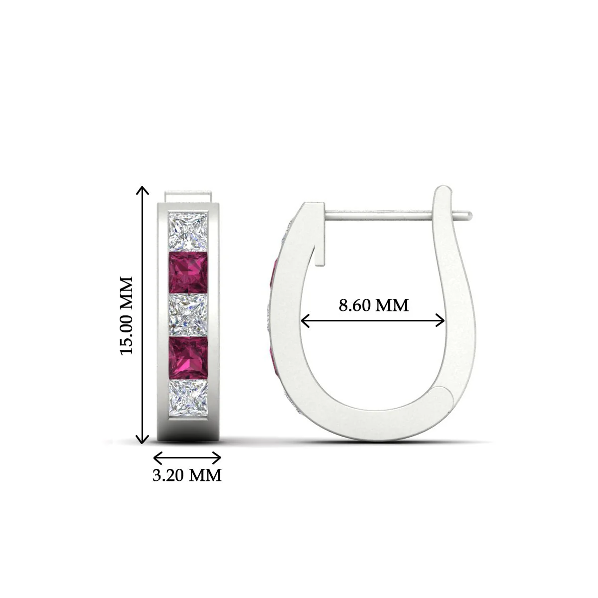 Channel Set Huggie Hoop Earring - Image 40