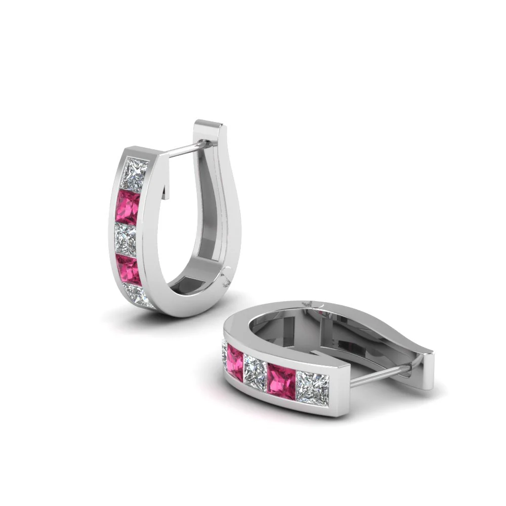Channel Set Huggie Hoop Earring - Image 42