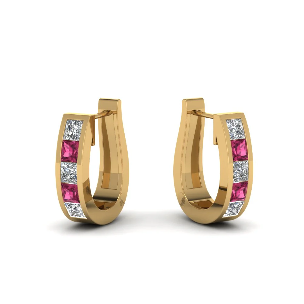 Channel Set Huggie Hoop Earring - Image 47