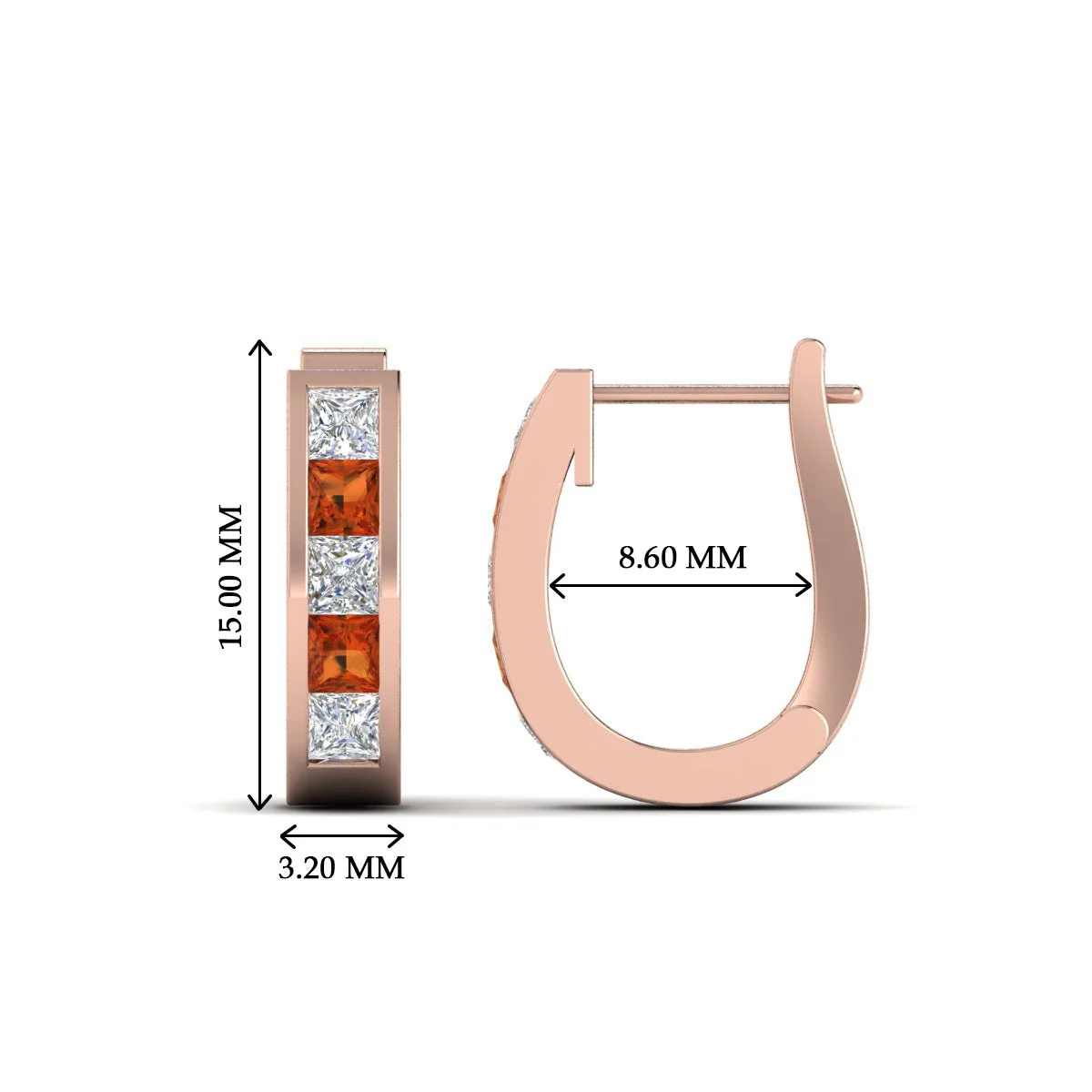 Channel Set Huggie Hoop Earring - Image 51