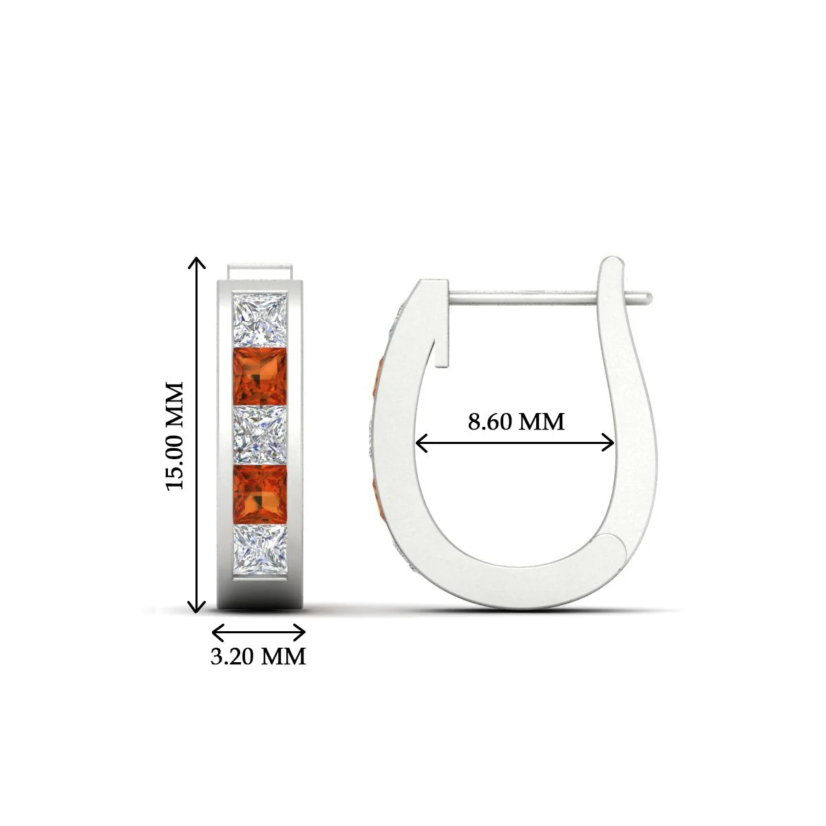 Channel Set Huggie Hoop Earring - Image 56