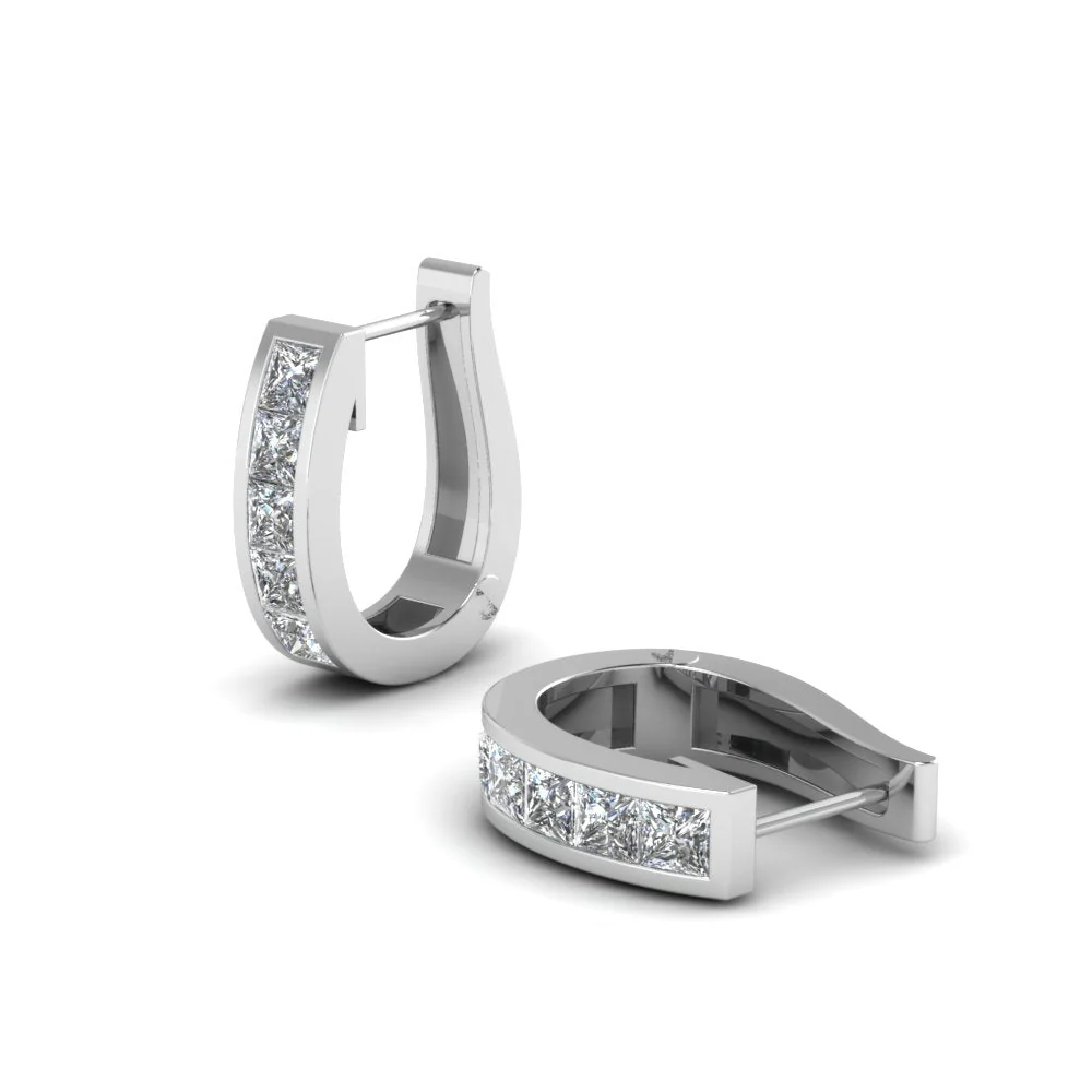 Channel Set Huggie Hoop Earring - Image 6