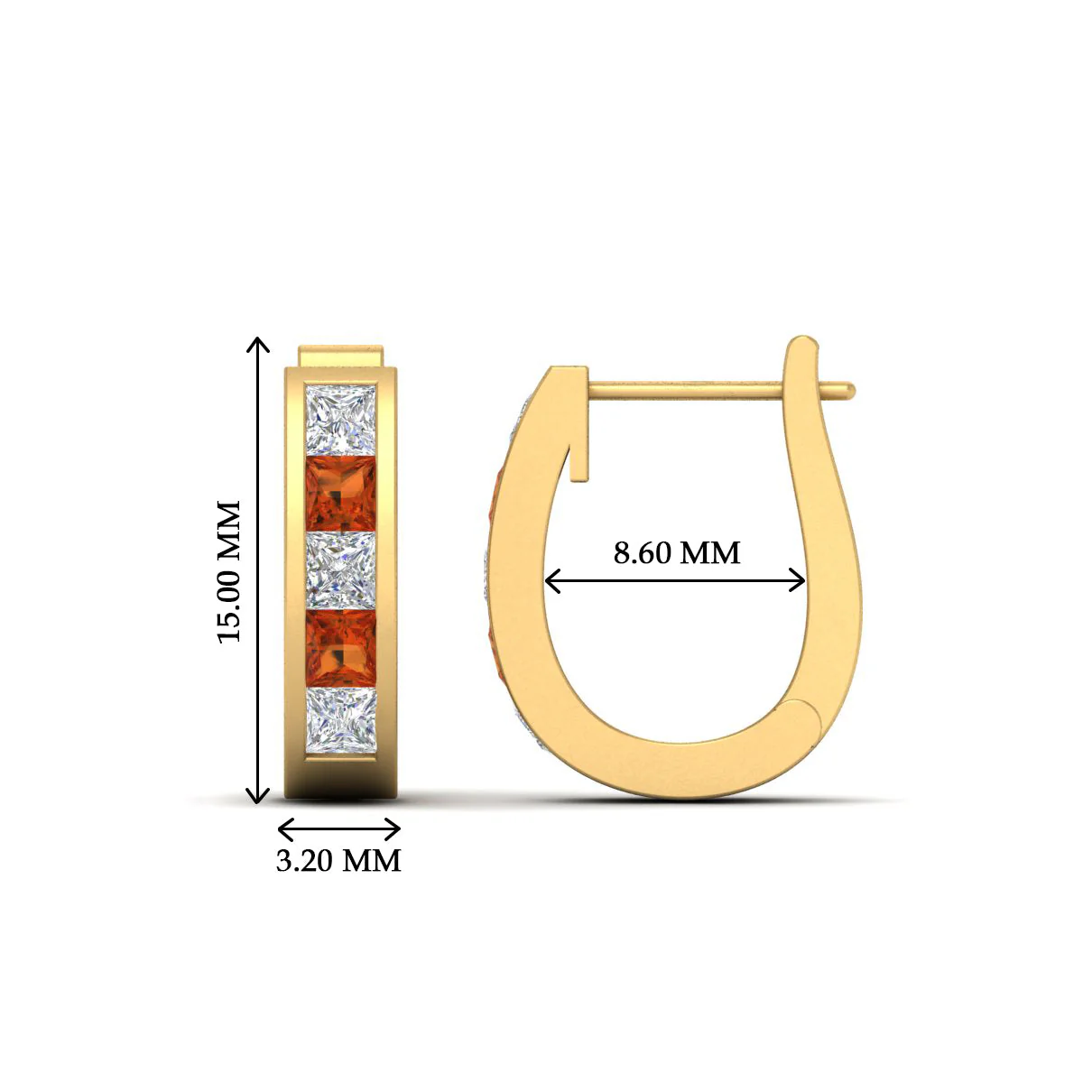 Channel Set Huggie Hoop Earring - Image 62
