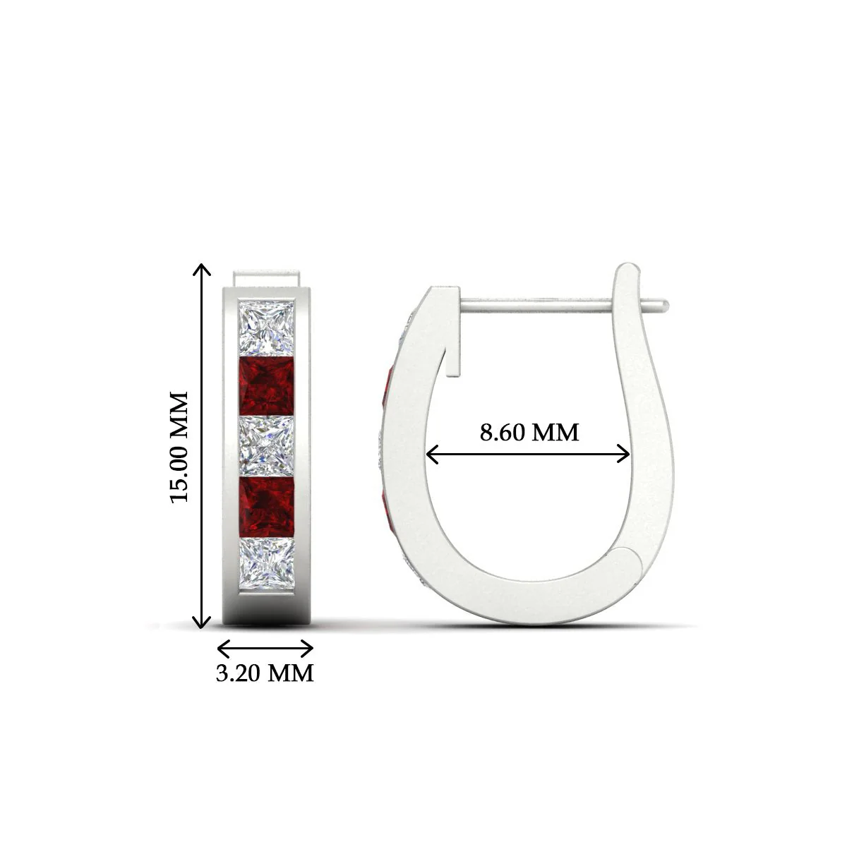 Channel Set Huggie Hoop Earring - Image 72