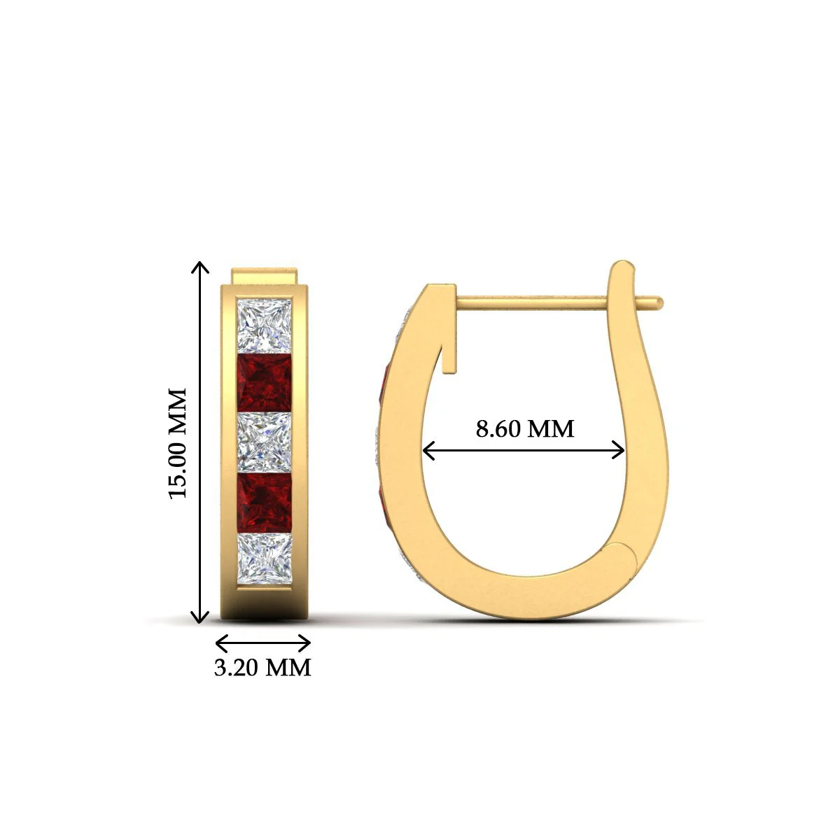 Channel Set Huggie Hoop Earring - Image 78