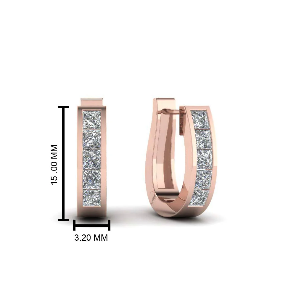 Channel Set Huggie Hoop Earring - Image 8