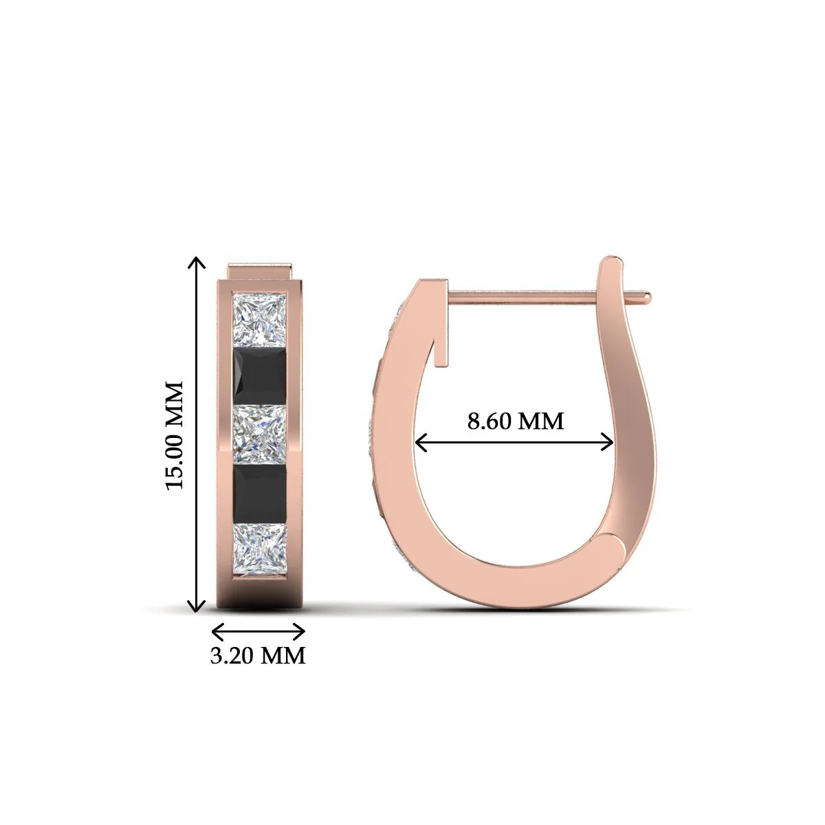 Channel Set Huggie Hoop Earring - Image 84
