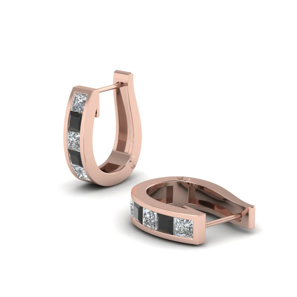 Channel Set Huggie Hoop Earring - Image 86