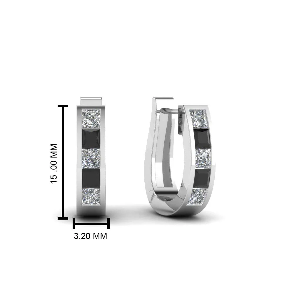 Channel Set Huggie Hoop Earring - Image 88