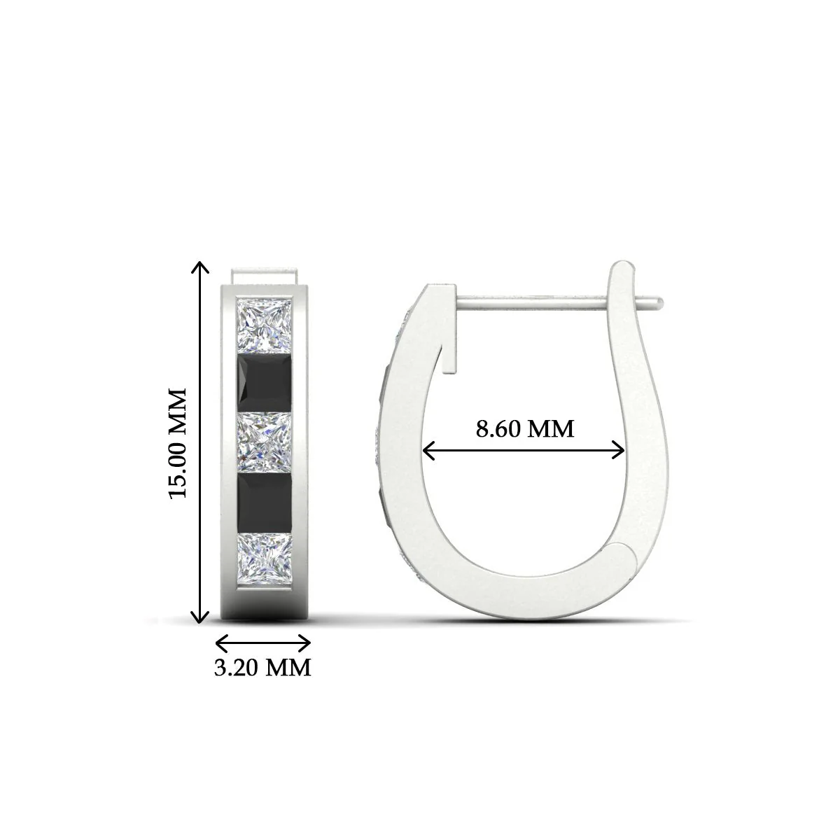 Channel Set Huggie Hoop Earring - Image 89