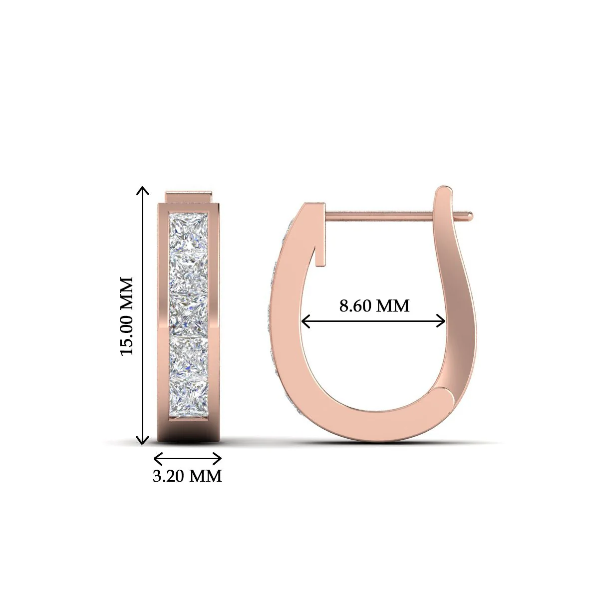Channel Set Huggie Hoop Earring - Image 9