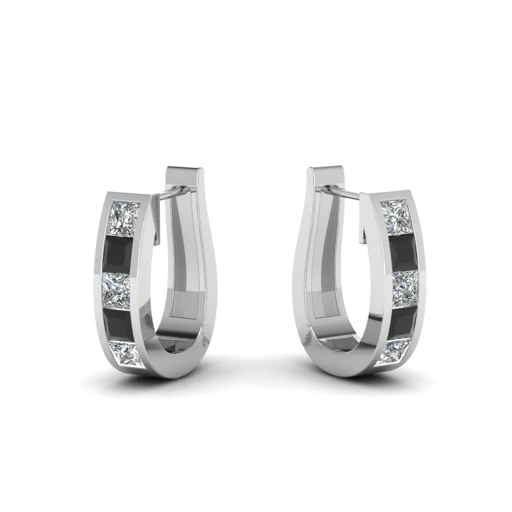 Channel Set Huggie Hoop Earring - Image 90