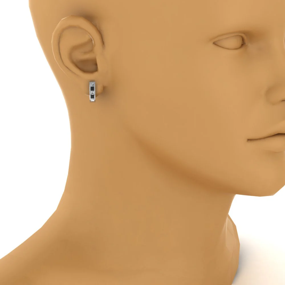 Channel Set Huggie Hoop Earring - Image 92