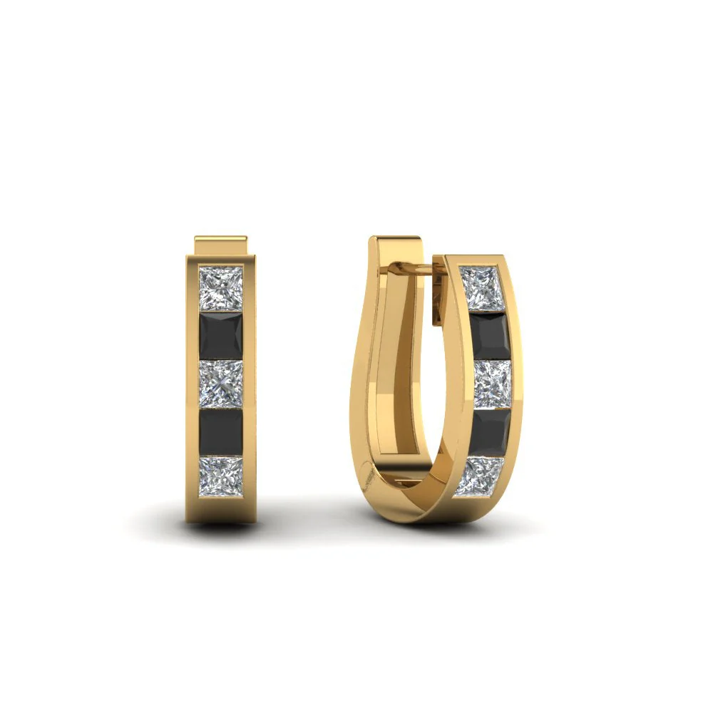 Channel Set Huggie Hoop Earring - Image 93