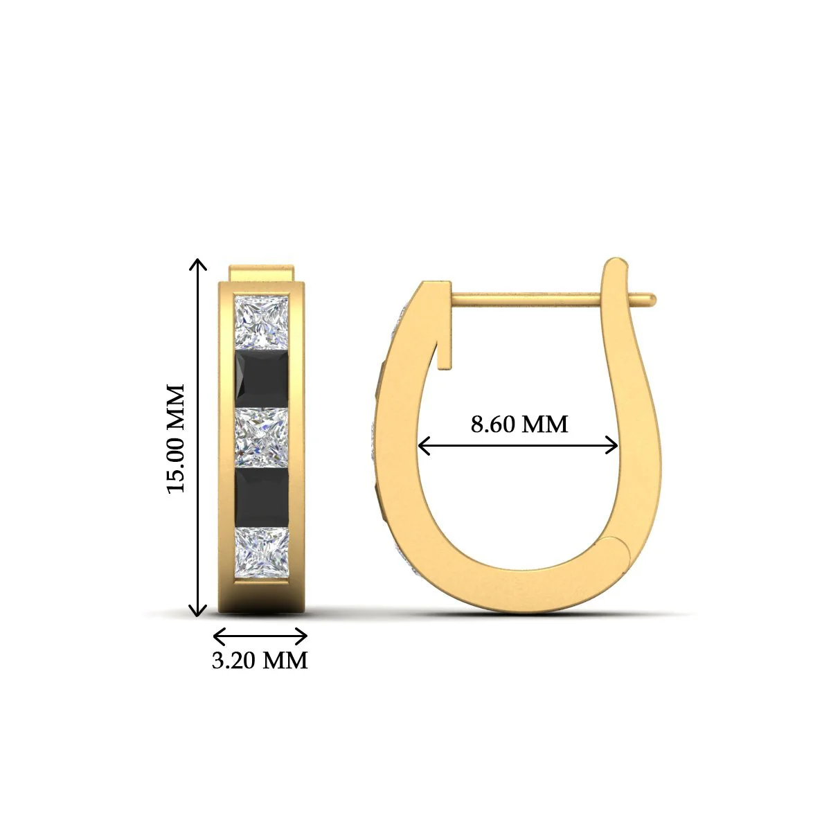 Channel Set Huggie Hoop Earring - Image 95