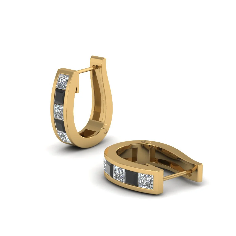 Channel Set Huggie Hoop Earring - Image 97